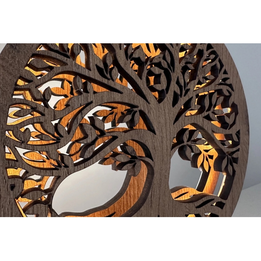 Li-Go 23648/DUB2 - Димируема LED настолна декорация LED/12W/230V 30x31 cm дъб/Дърво на живота