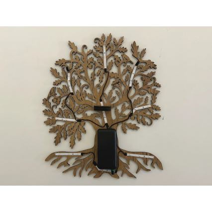 Li-Go 23673/DUB2 - Димируема стенна LED декорация LED/10W/5V 20000 mAh 45x55 cm дъб + дистанционно управление