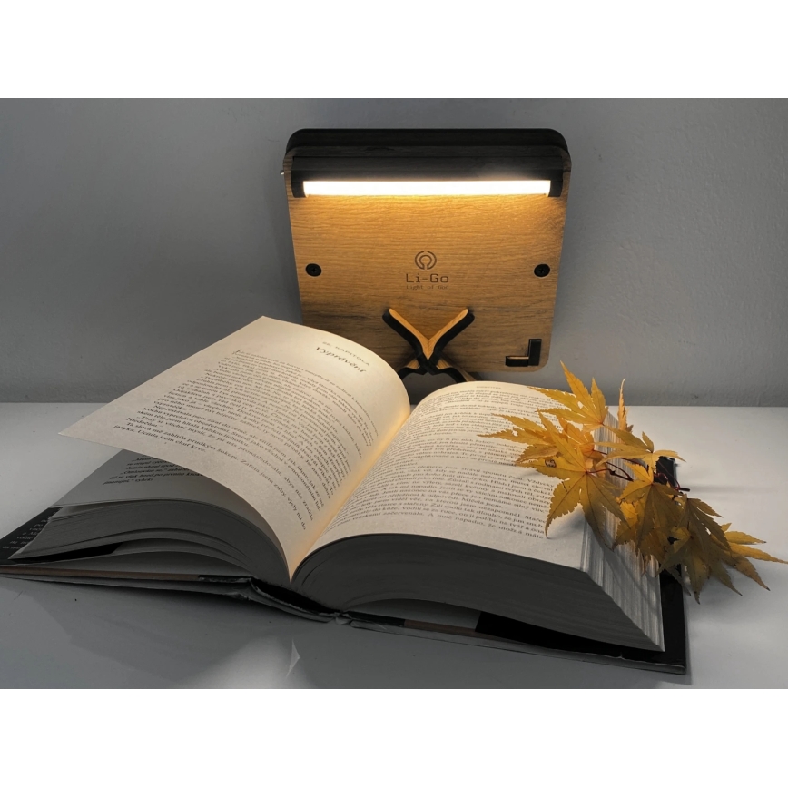 Li-Go 4070/DUB2 - настолна LED декорация LED/12W/230V 19x19 см дъб/кон