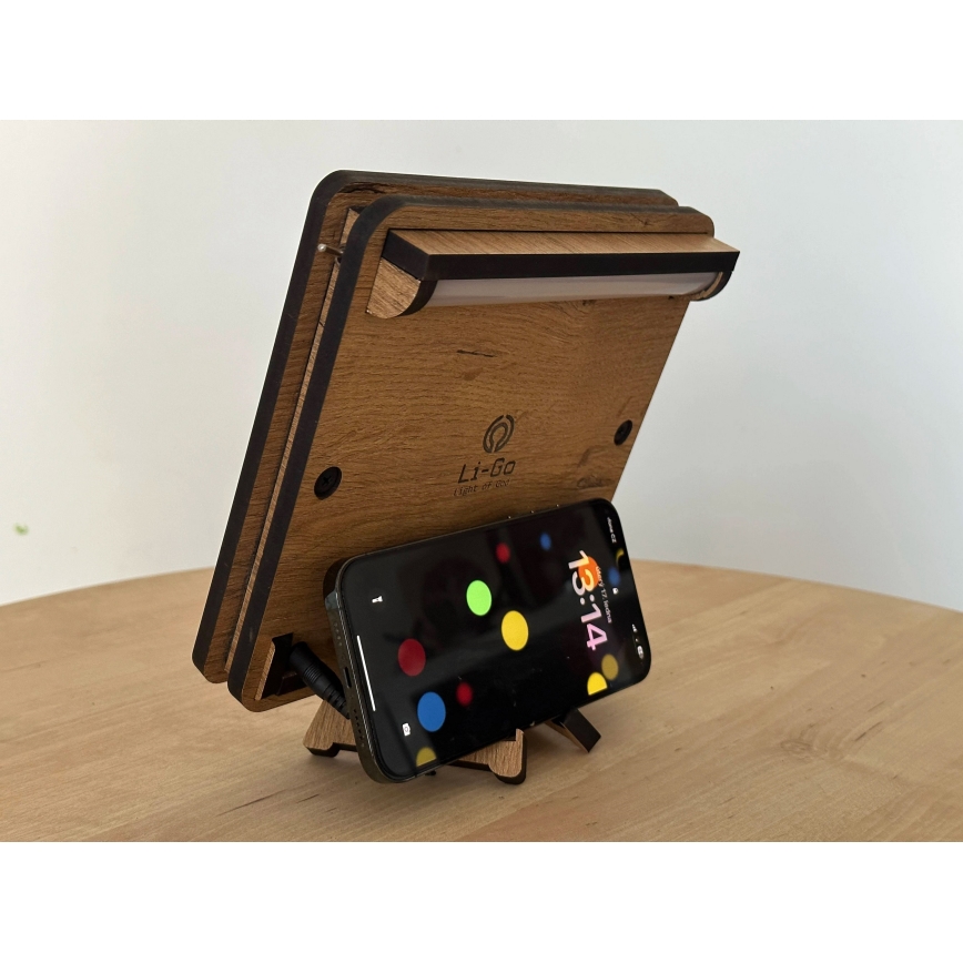 Li-Go 4070/DUB2 - настолна LED декорация LED/12W/230V 19x19 см дъб/кон