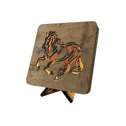 Li-Go 4070/DUB2 - настолна LED декорация LED/12W/230V 19x19 см дъб/кон