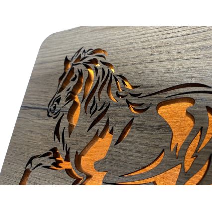 Li-Go 4070/DUB2 - настолна LED декорация LED/12W/230V 19x19 см дъб/кон