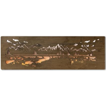 Li-Go 4778/A/4 - LED Димируема стенна декорация LED/10W/5V 30000 mAh 120x40 cm дъб/Езеро