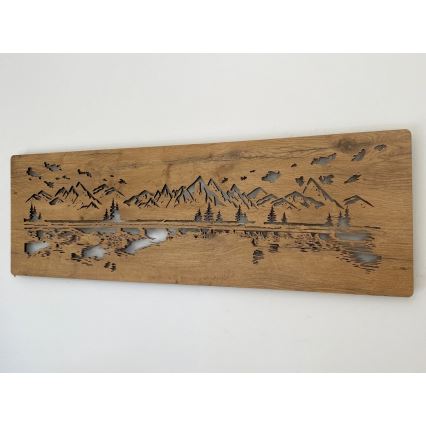 Li-Go 4778/A/4 - LED Димируема стенна декорация LED/10W/5V 30000 mAh 120x40 cm дъб/Езеро