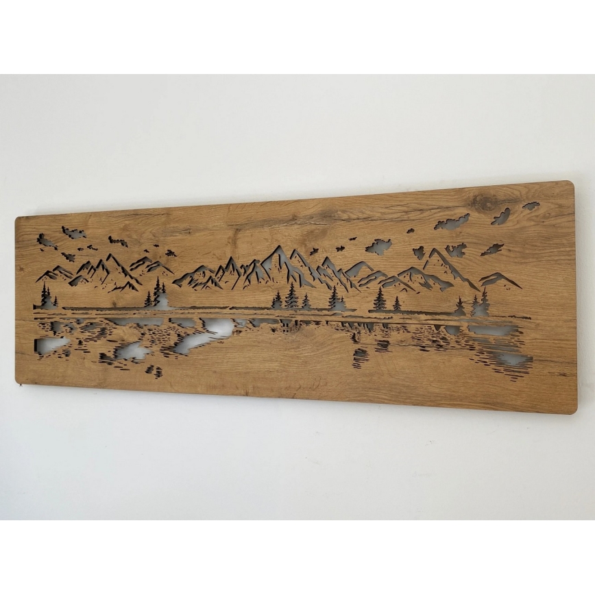 Li-Go 4778/A/4 - LED Димируема стенна декорация LED/10W/5V 30000 mAh 120x40 cm дъб/Езеро