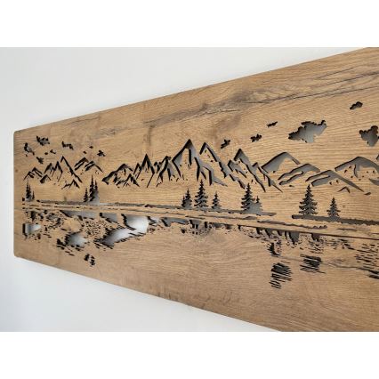 Li-Go 4778/A/4 - LED Димируема стенна декорация LED/10W/5V 30000 mAh 120x40 cm дъб/Езеро