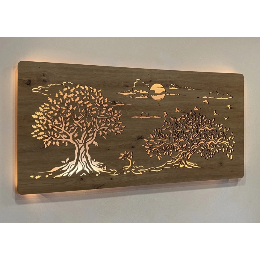 Li-Go 5307/DUB2 - LED димируема стенна декорация LED/24W/230V 120x60 cm дъб/Три дъба