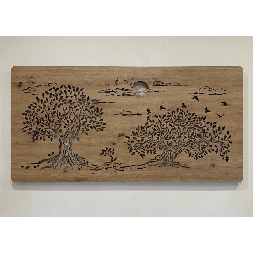 Li-Go 5307/DUB2 - LED димируема стенна декорация LED/24W/230V 120x60 cm дъб/Три дъба