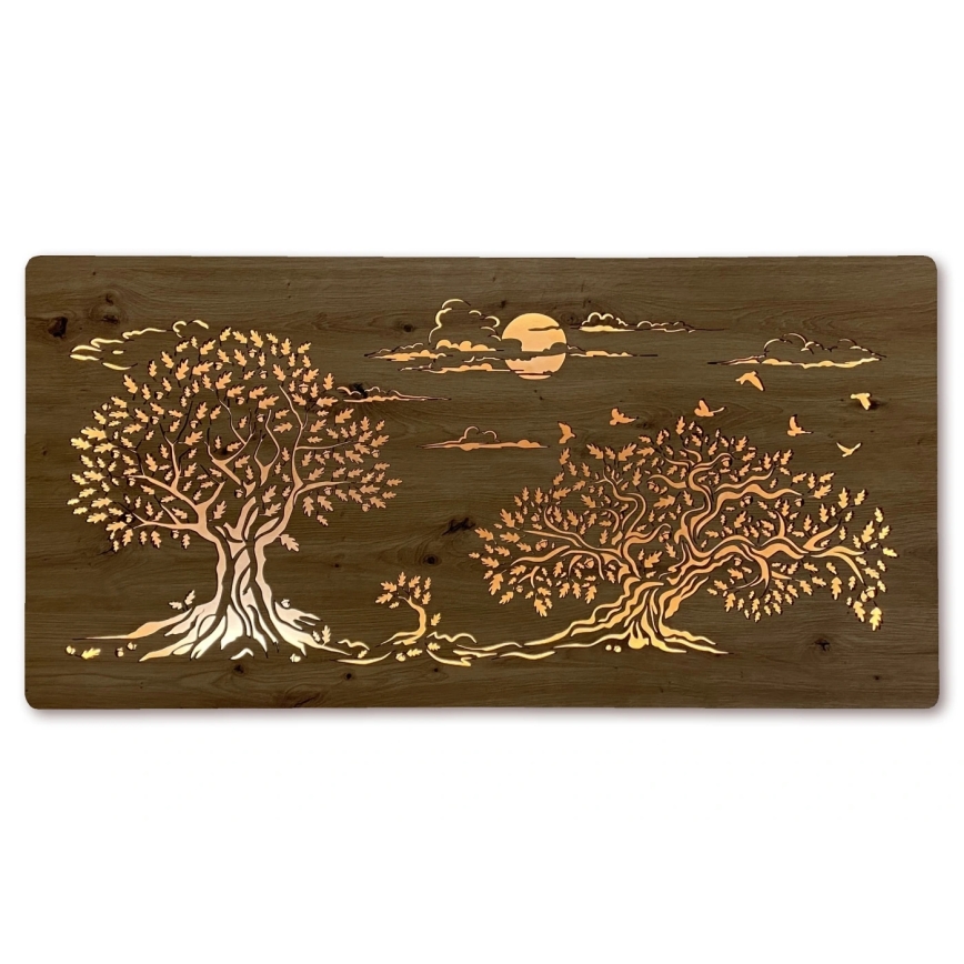 Li-Go 5307/DUB2 - LED димируема стенна декорация LED/24W/230V 120x60 cm дъб/Три дъба