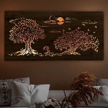 Li-Go 5307/DUB2 - LED димируема стенна декорация LED/24W/230V 120x60 cm дъб/Три дъба