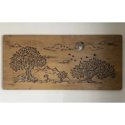 Li-Go 5478/DUB2 - LED Димируема стенна декорация LED/24W/230V 130x60 cm дъб/Четири дъба и луна