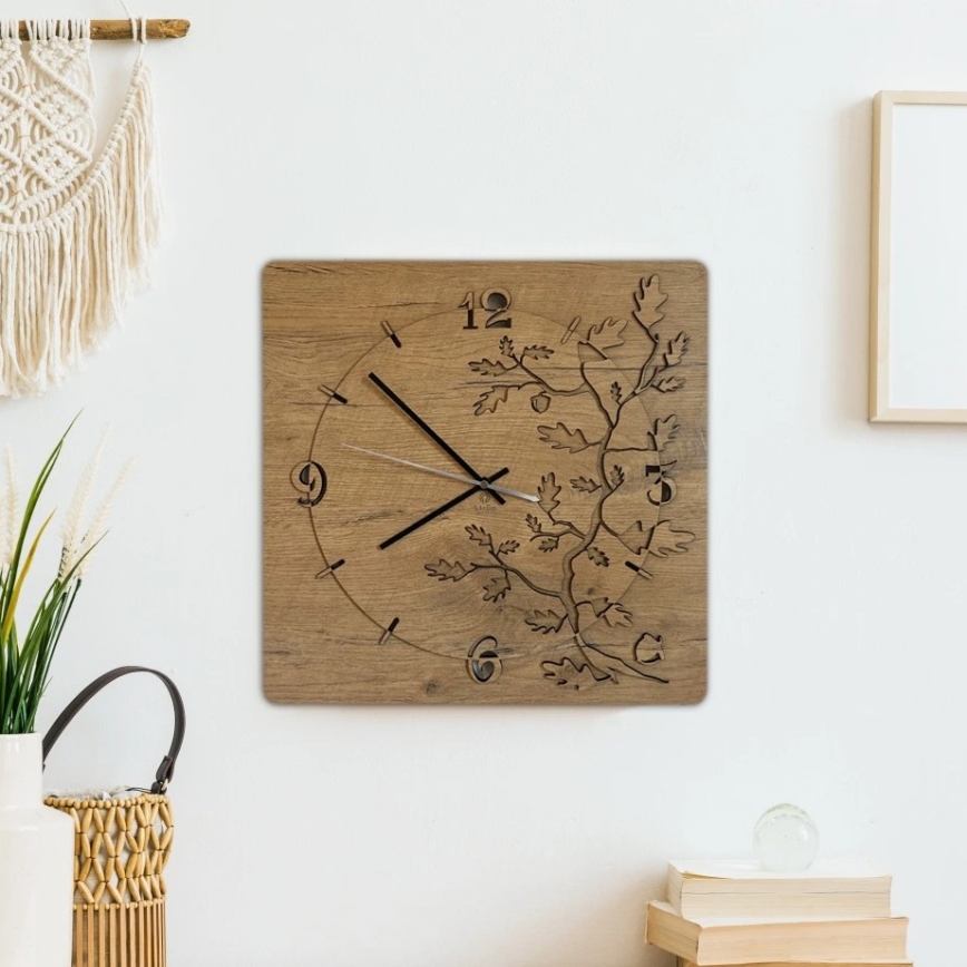 Li-Go 5499/DUB2 - Стенен часовник 40x40 см, 1xAA, дъб