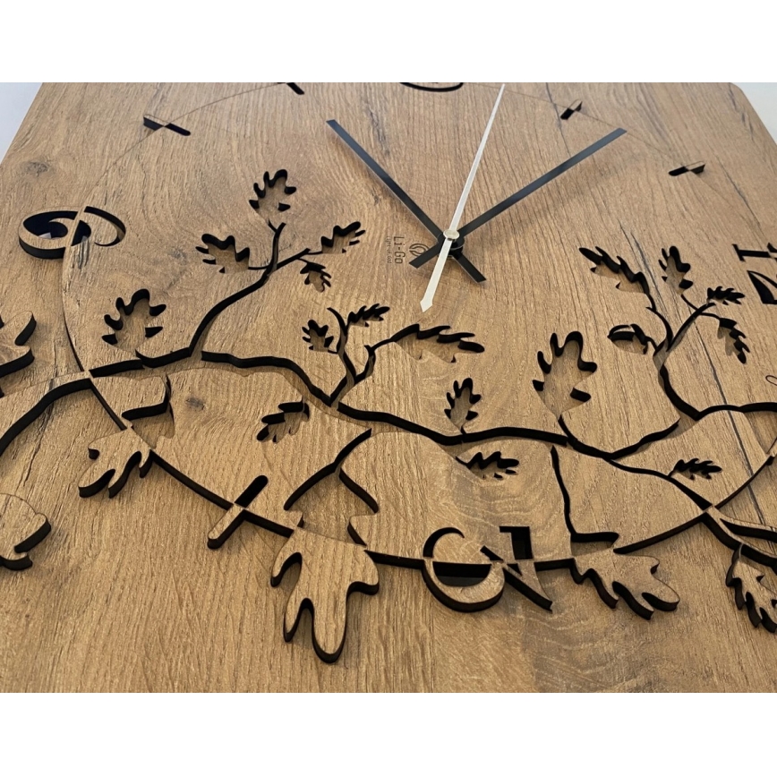 Li-Go 5499/DUB2 - Стенен часовник 40x40 см, 1xAA, дъб