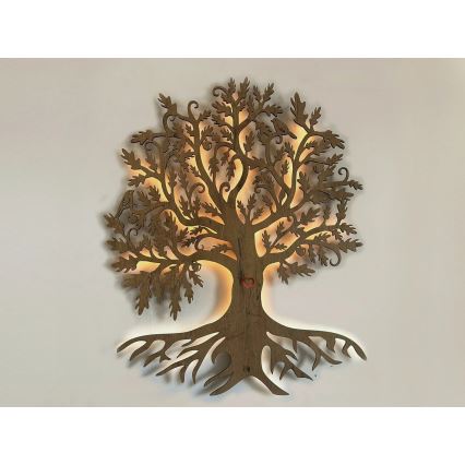 Li-Go 5732/DUB/S2 - димируема LED стенна декорация LED/10W/5V 20000 mAh 68x80 cm дъб