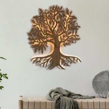 Li-Go 5739/DUB2 - димируема LED стенна декорация LED/10W/230V 68x80 cm дъб