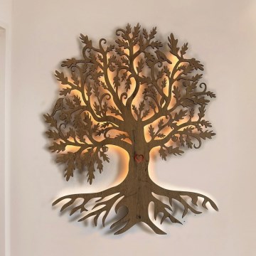 Li-Go 5742/DUB2 - Димируема LED стенна декорация LED/10W/230V 90x110 см дъб