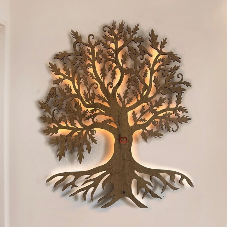 Li-Go 5742/DUB2 - Димируема LED стенна декорация LED/10W/230V 90x110 см дъб