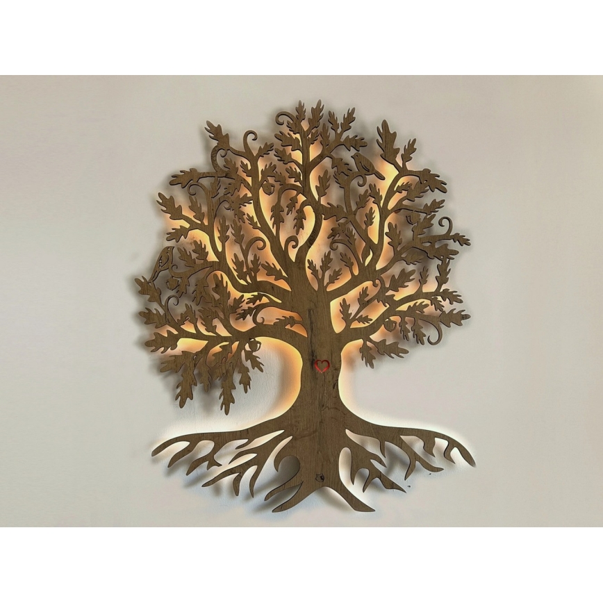 Li-Go 5742/DUB2 - Димируема LED стенна декорация LED/10W/230V 90x110 см дъб