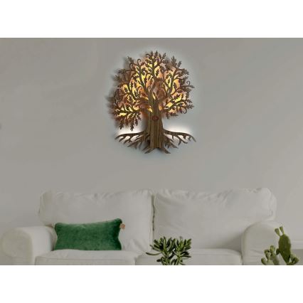 Li-Go 5747/DUB2 - Димируема LED стенна декорация LED/10W/230V 45x55 cm дъб