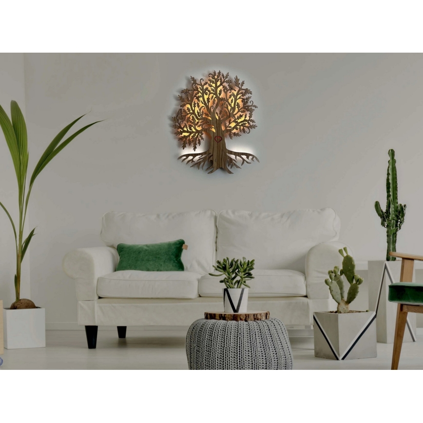 Li-Go 5747/DUB2 - Димируема LED стенна декорация LED/10W/230V 45x55 cm дъб