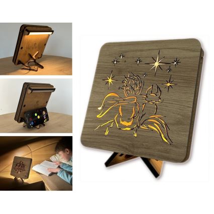 Li-Go 5788/DUB2 - LED настолна декорация LED/12W/230V 19x19 см дъб/Малкият принц