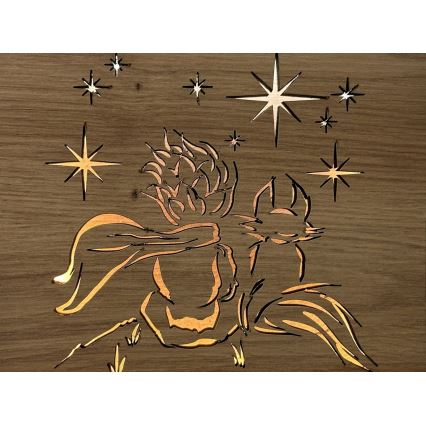 Li-Go 5788/DUB2 - LED настолна декорация LED/12W/230V 19x19 см дъб/Малкият принц