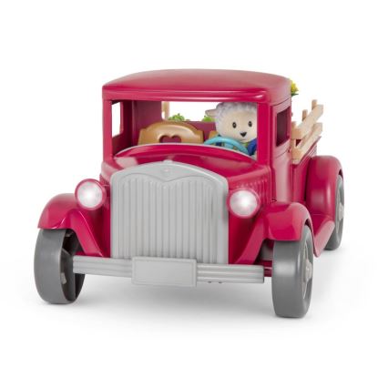 Li'l Woodzeez - Комплект играчки фермерски камион с щанд за храна 3xAAA