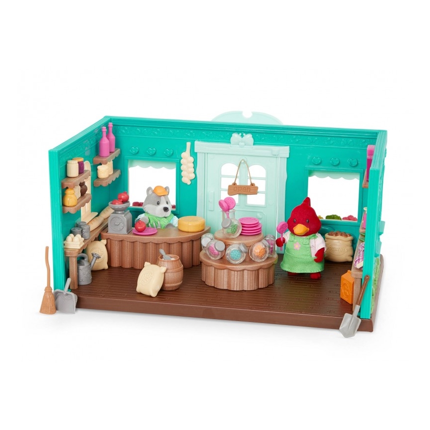 Li'l Woodzeez - Комплект играчки магазин за хранителни стоки