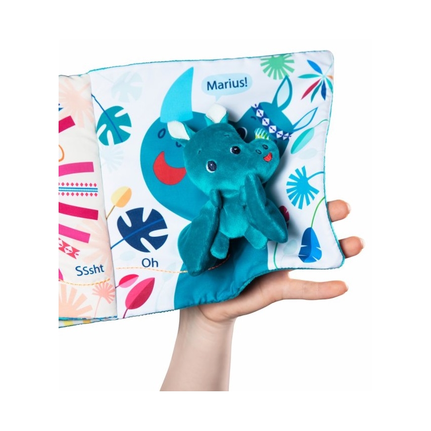 Lilliputiens - Детска текстилна книга носорог Marius