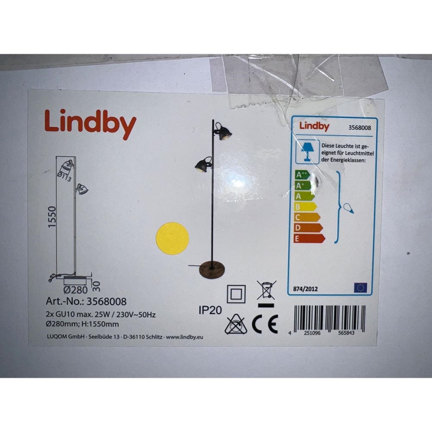 Lindby - Лампион SHILA 2xGU10/25W/230V