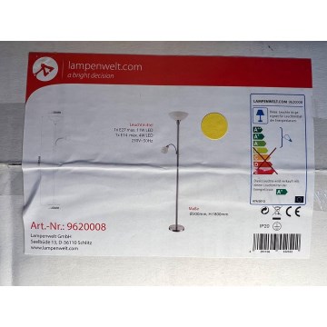 Lindby - Лампион ELAINA 1xE27/11W/230V + 1xE14/4,5W/230V