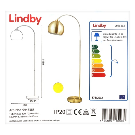 Lindby - Лампион MOISIA 1xE27/40W/230V