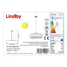 Lindby - LED Димируем пендел AMON 3xLED/12W/230V