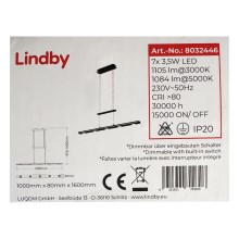 Lindby - LED Димируем пендел NAIARA 7xLED/4W/230V