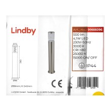 Lindby - LED Екстериорна лампа BELEN LED/4,1W/230V IP44
