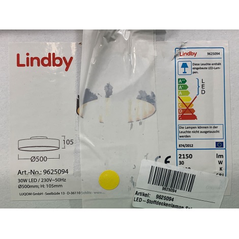 Lindby - LED Плафониера SAIRA LED/30W/230V