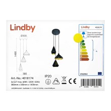 Lindby - Пендел 3xE27/60W/230V