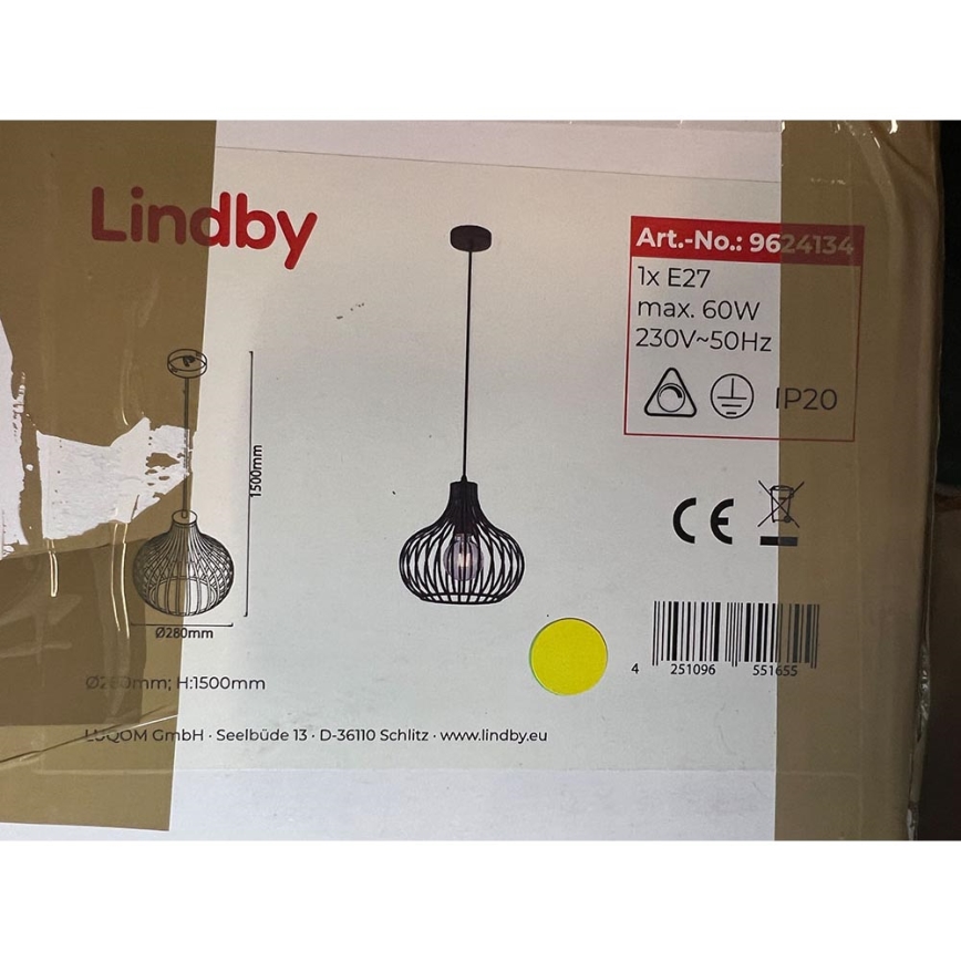 Lindby - Пендел FRANCES 1xE27/60W/230V