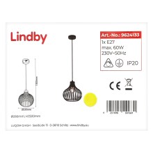Lindby - Пендел FRANCES 1xE27/60W/230V