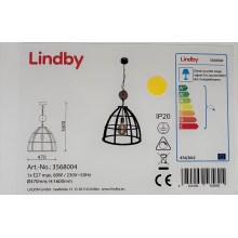 Lindby - Пендел MAXIMILIA 1xE27/60W/230V