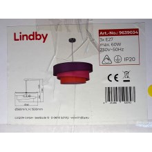 Lindby - Пендел MELIA 3xE27/60W/230V