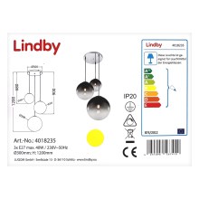 Lindby - Пендел ROBYN 3xE27/40W/230V