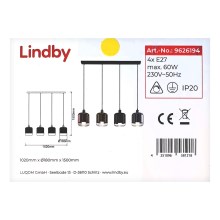 Lindby - Пендел TALLINN 4xE27/60W/230V