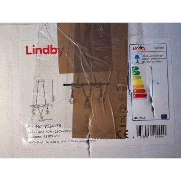 Lindby - Пендел VENTURA 3xE27/60W/230V