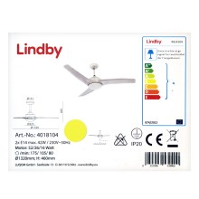 Lindby - Таванен вентилатор EMANUEL 2xE14/42W/230V + дистанционно