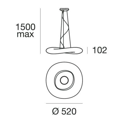 Linea Light 8005 - LED Димируем пендел MR. MAGOO LED/23W/230V Ø 52 см