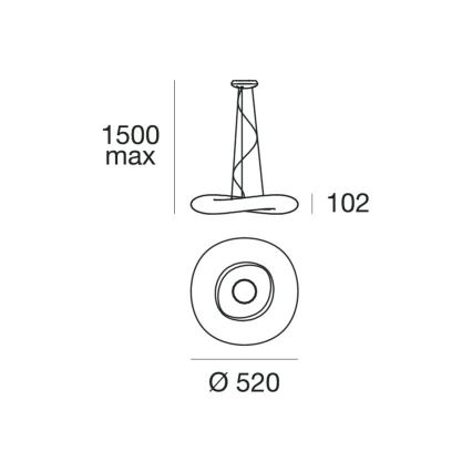 Linea Light 8005 - LED Димируем пендел MR. MAGOO LED/23W/230V Ø 52 см
