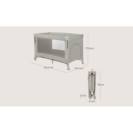 Lionelo - 3 в 1 пътна кошара ELLEN, бежов пясък
