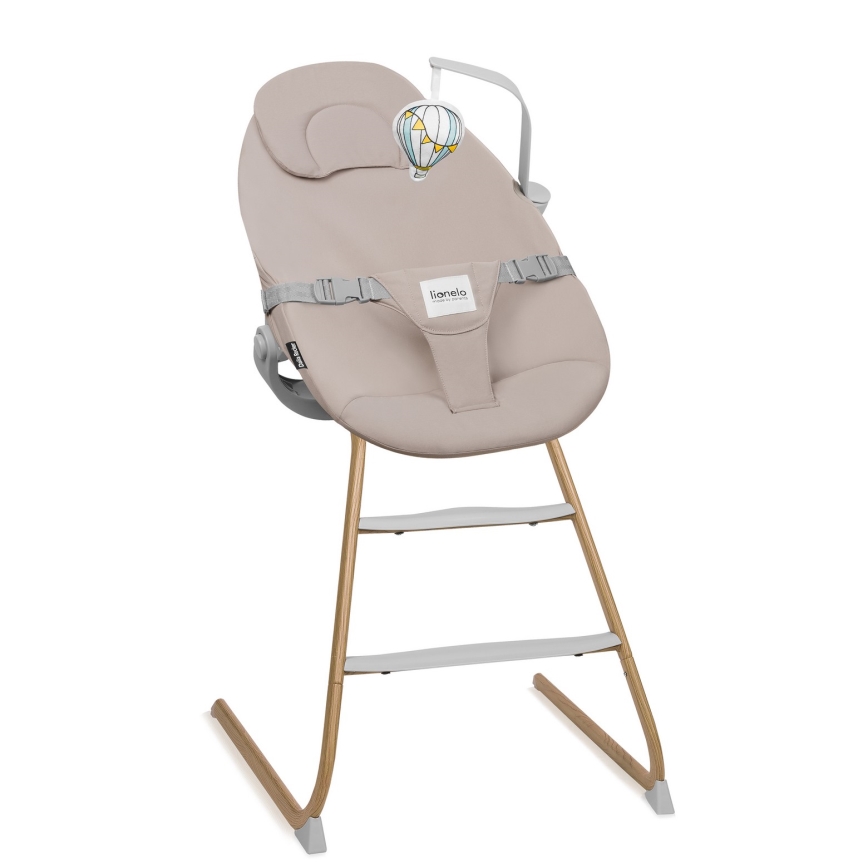 Lionelo - 4-в-1 детски стол за хранене DALIA SET, сив/натурален