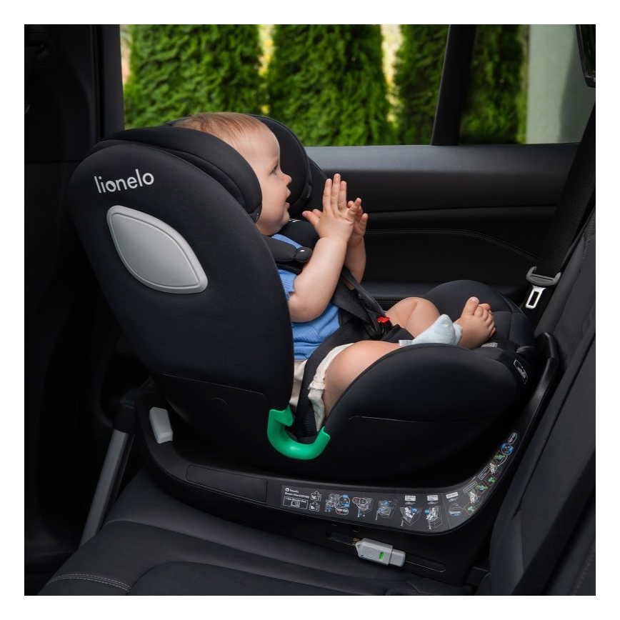 Lionelo - Автокресло BRAAM i-Size с въртяща се база 40-150 cm, черен карбон